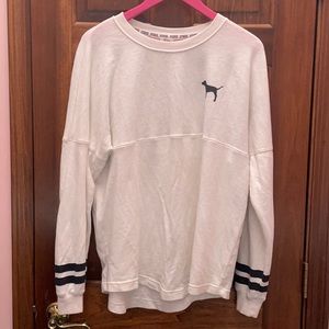 Victoria’s Secret Pink white long sleeve tee Small